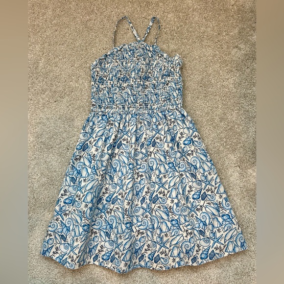 Crewcuts Girls Smocked Seashell Dress, size 7 - Picture 1 of 7
